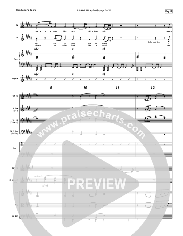 It Is Well (Oh My Soul) Conductor's Score (Brandon Heath)