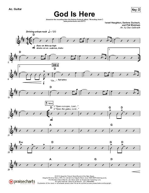 God Is Here Acoustic Guitar (Darlene Zschech)