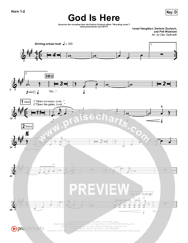 God Is Here French Horn 1/2 (Darlene Zschech)