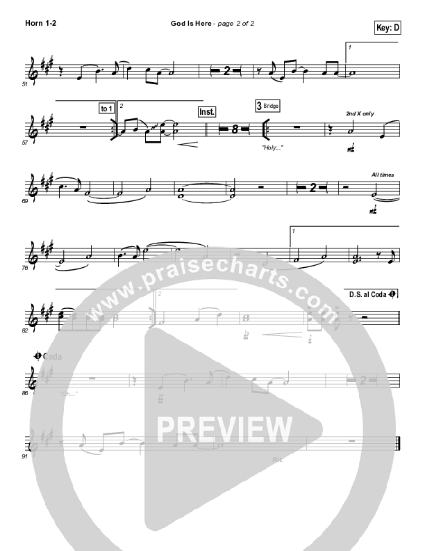 God Is Here French Horn 1/2 (Darlene Zschech)