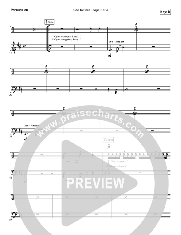 God Is Here Percussion (Darlene Zschech)