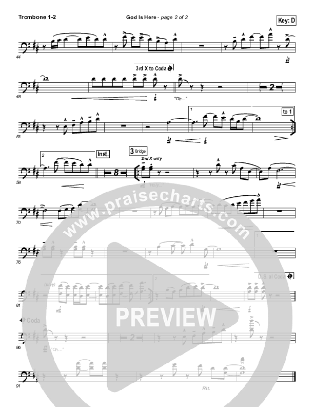 God Is Here Trombone 1/2 (Darlene Zschech)