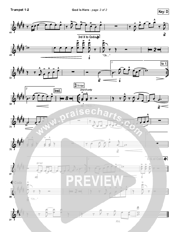 God Is Here Trumpet 1,2 (Darlene Zschech)
