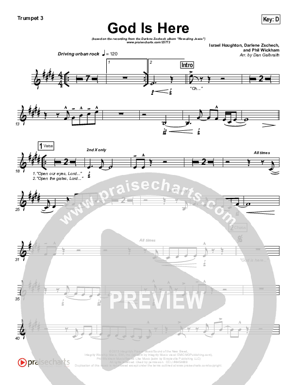 God Is Here Trumpet 3 (Darlene Zschech)