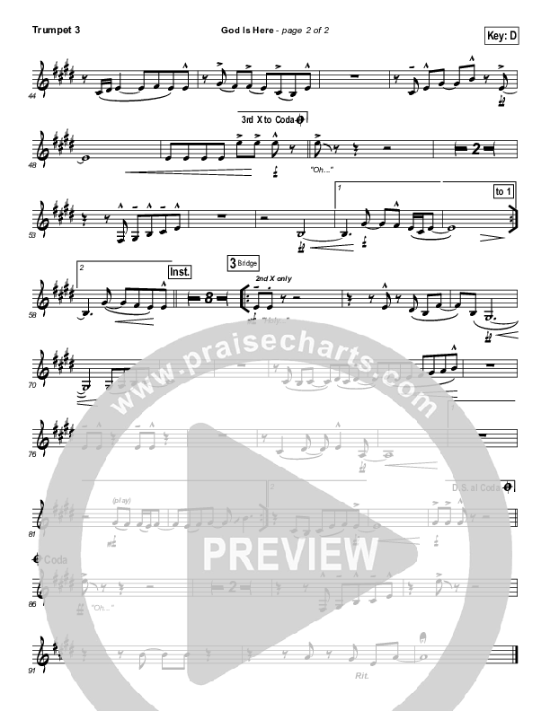 God Is Here Trumpet 3 (Darlene Zschech)