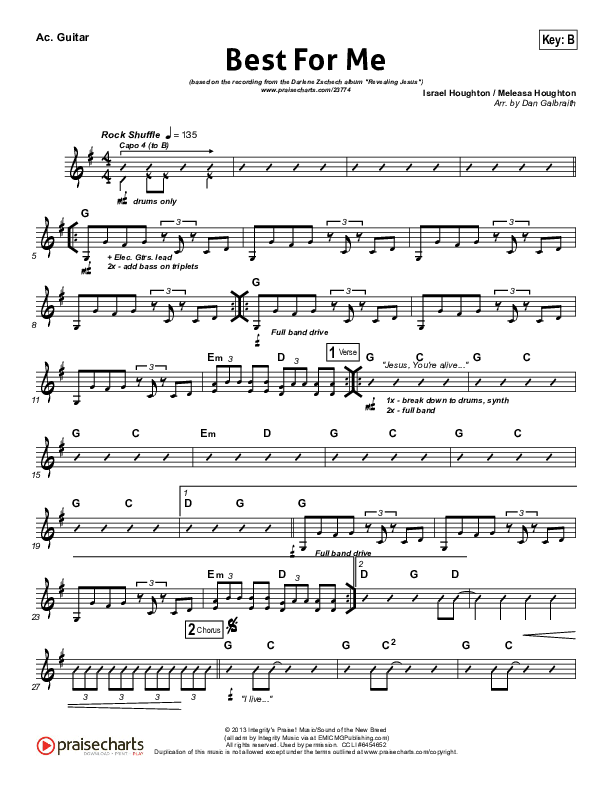 Best For Me Acoustic Guitar (Darlene Zschech)