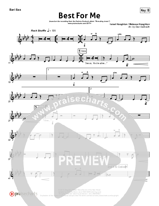 Best For Me Bari Sax (Darlene Zschech)