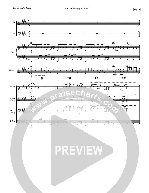 Best For Me Conductor's Score (Darlene Zschech)