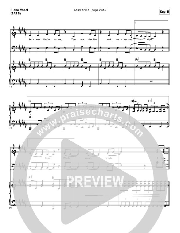 Best For Me Piano/Vocal & Lead (Darlene Zschech)