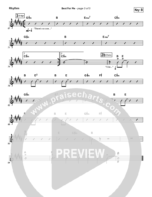 Best For Me Rhythm Chart (Darlene Zschech)
