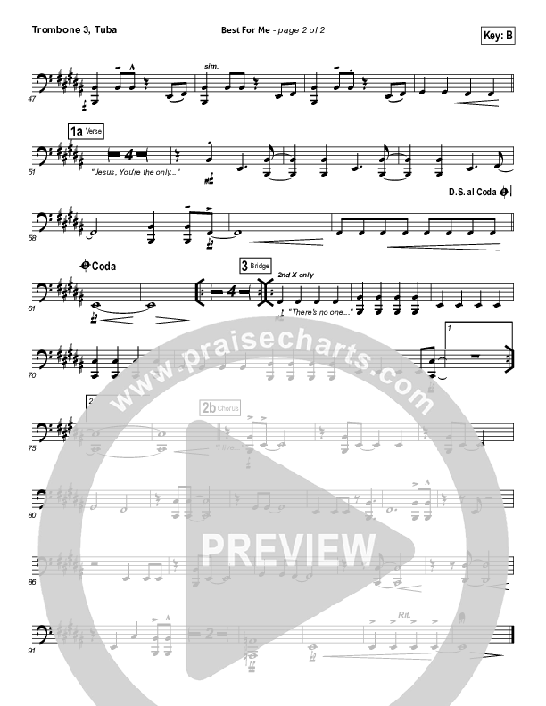 Best For Me Trombone 3/Tuba (Darlene Zschech)