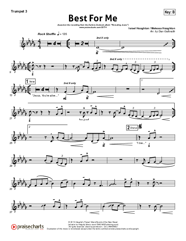 Best For Me Trumpet 3 (Darlene Zschech)