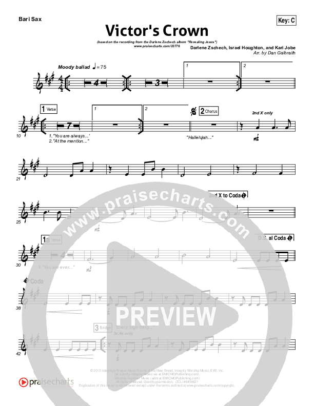 Victor's Crown Bari Sax (Darlene Zschech)