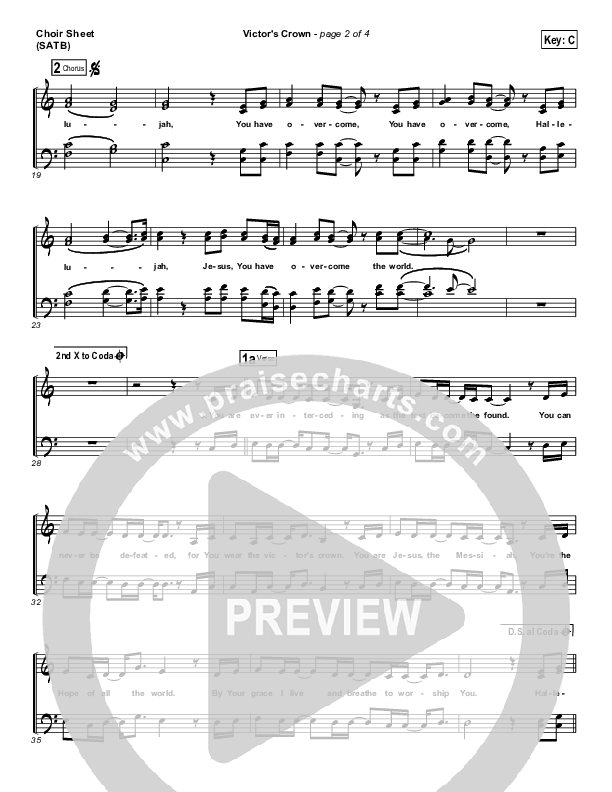 Victor's Crown Choir Sheet (SATB) (Darlene Zschech)