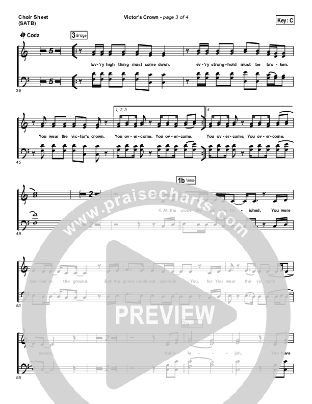 Victor's Crown Choir Sheet (SATB) (Darlene Zschech)