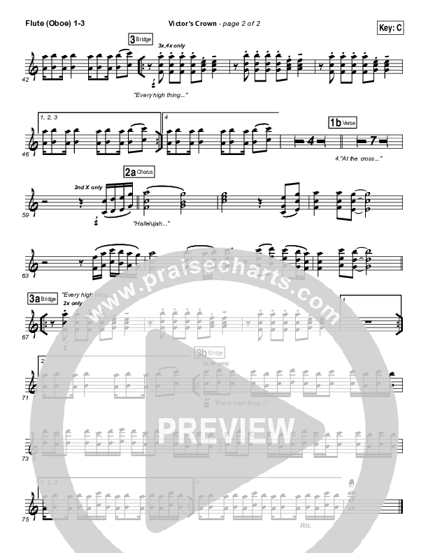 Victor's Crown Flute/Oboe 1/2/3 (Darlene Zschech)