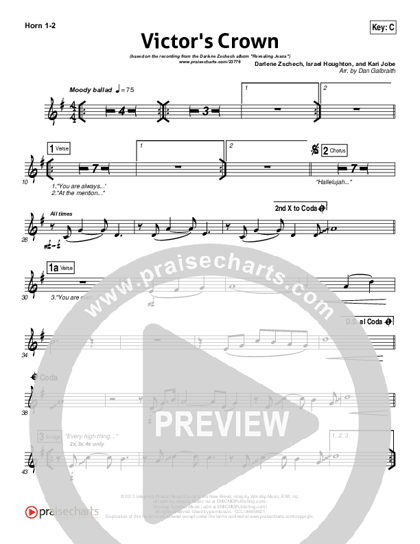 Victor's Crown French Horn 1/2 (Darlene Zschech)