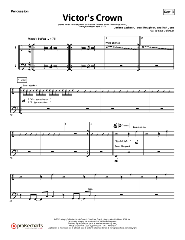 Victor's Crown Percussion (Darlene Zschech)