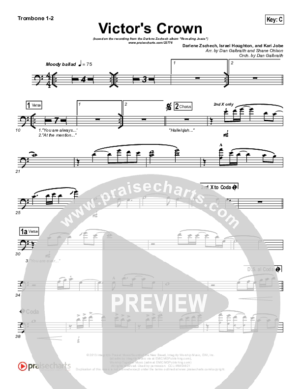 Victor's Crown Trombone 1/2 (Darlene Zschech)