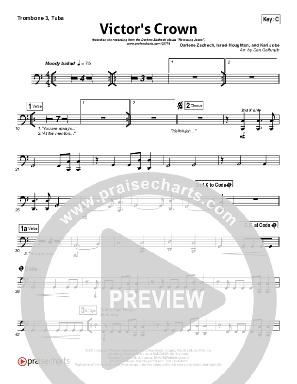 Victor's Crown Trombone 3/Tuba (Darlene Zschech)
