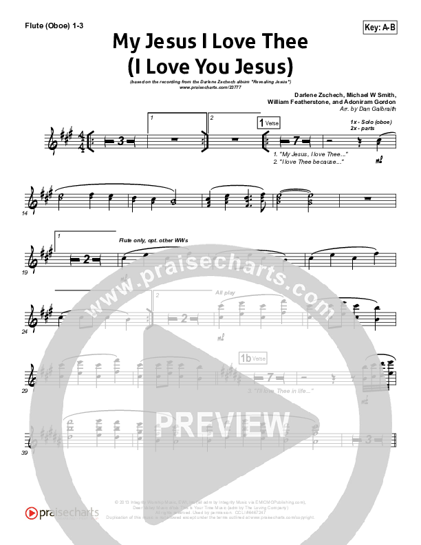 My Jesus I Love Thee (I Love You Jesus) Wind Pack (Darlene Zschech)