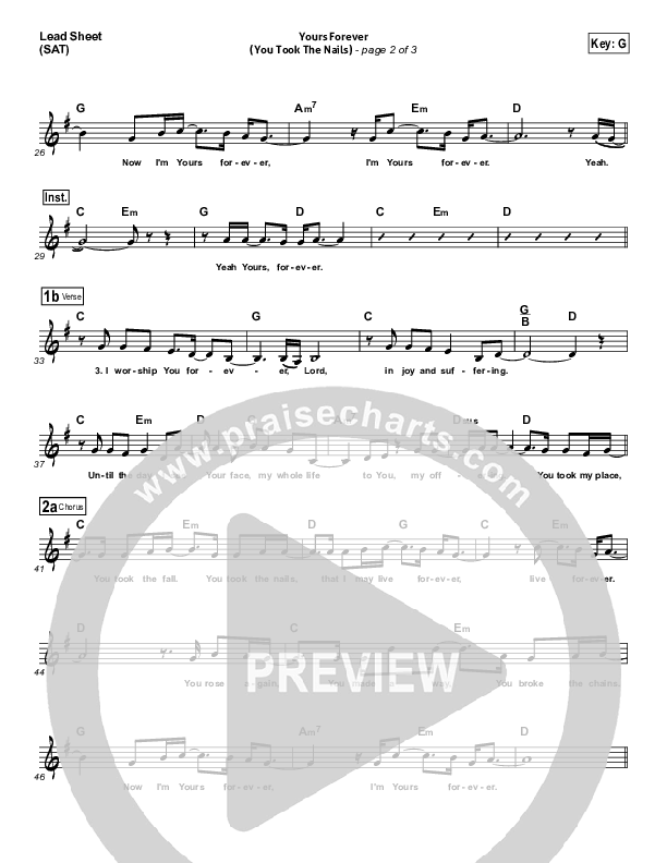 Yours Forever (You Took The Nails) Lead (SAT) (Darlene Zschech / Kari Jobe)