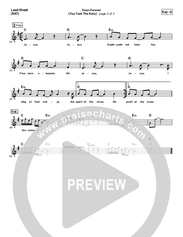 Yours Forever (You Took The Nails) Lead (SAT) (Darlene Zschech / Kari Jobe)