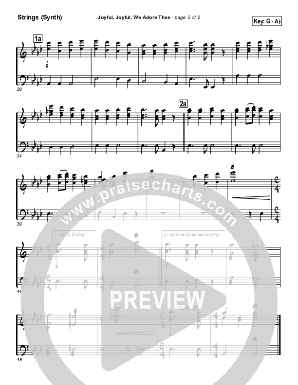 Joyful Joyful We Adore Thee Synth Strings (PraiseCharts / Traditional Hymn)