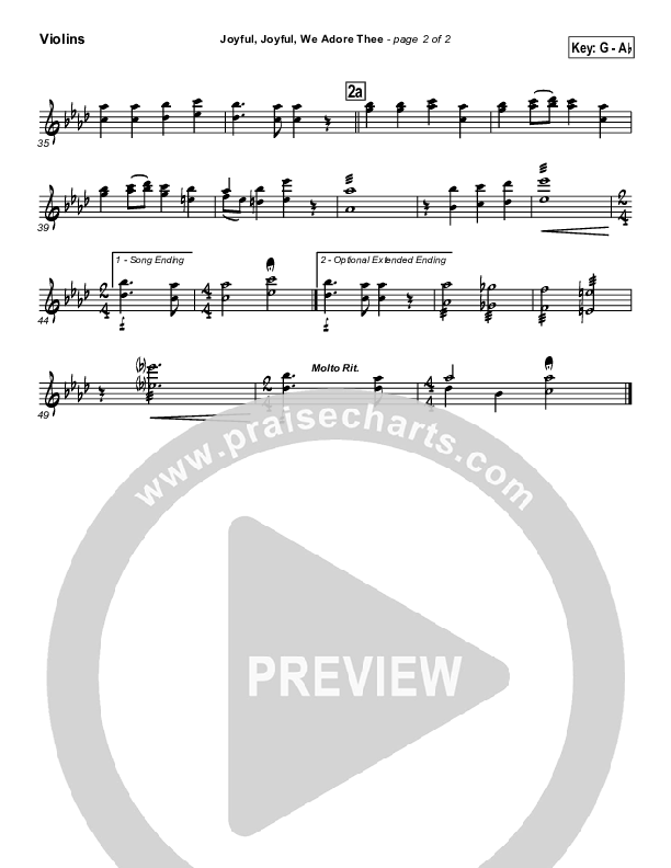 Joyful Joyful We Adore Thee Violins (PraiseCharts / Traditional Hymn)