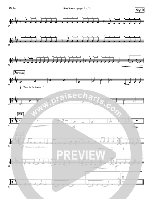 I Am Yours Viola (Darlene Zschech / Michael W. Smith)