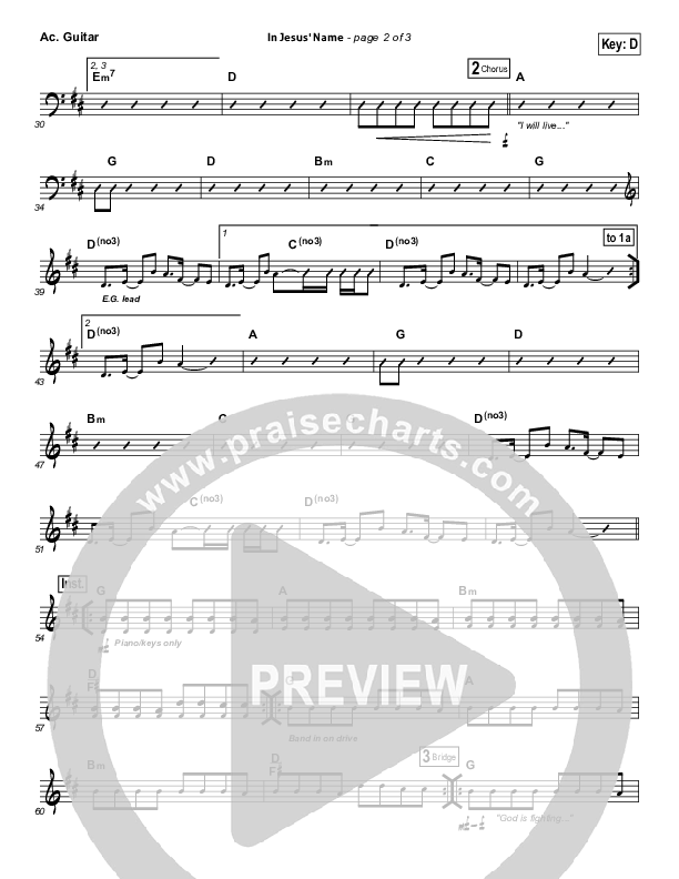 In Jesus' Name Acoustic Guitar (Darlene Zschech)