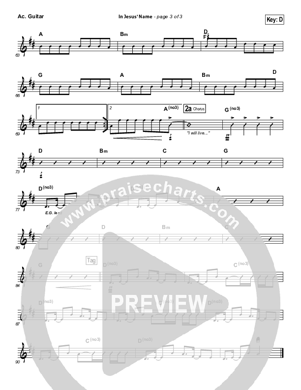 In Jesus' Name Acoustic Guitar (Darlene Zschech)