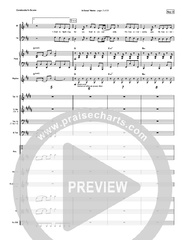 In Jesus' Name Conductor's Score (Darlene Zschech)