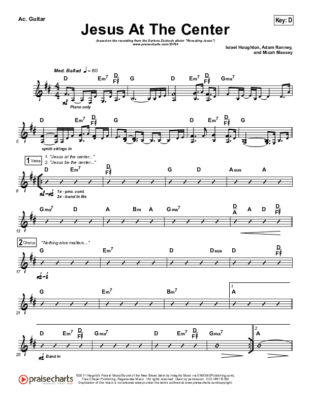 Jesus At The Center Acoustic Guitar (Darlene Zschech)