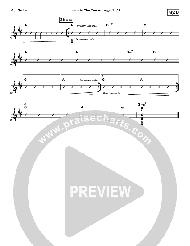 Jesus At The Center Acoustic Guitar (Darlene Zschech)