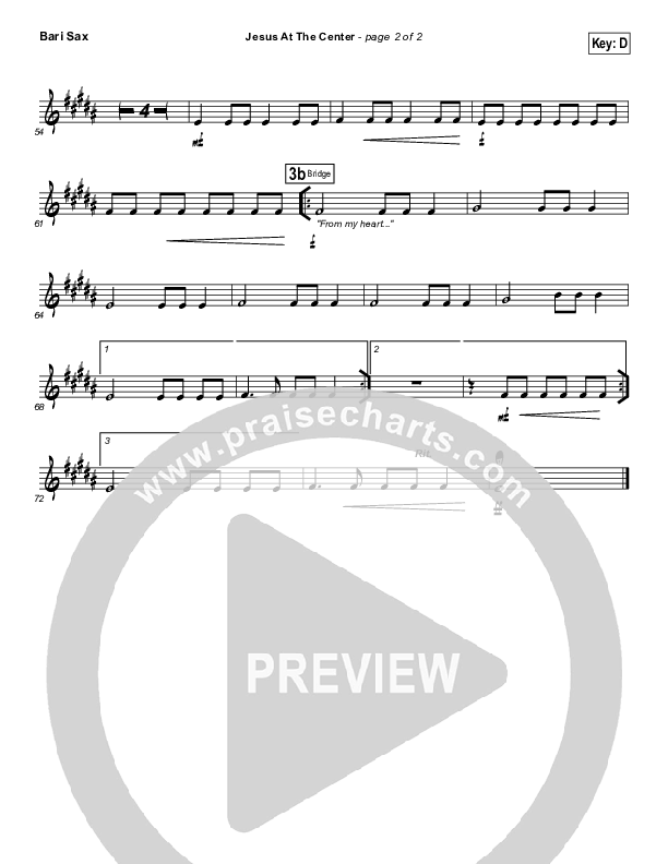 Jesus At The Center Bari Sax (Darlene Zschech)