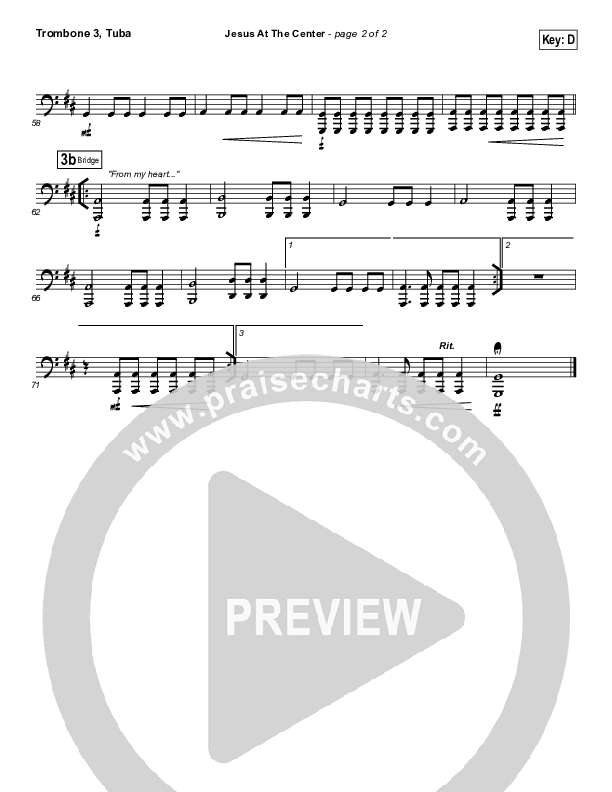 Jesus At The Center Trombone 3/Tuba (Darlene Zschech)