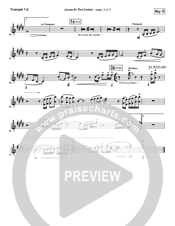 Jesus At The Center Trumpet 1,2 (Darlene Zschech)