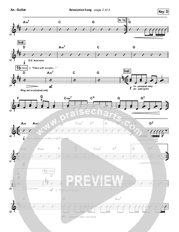 Revelation Song (Live) Acoustic Guitar (Kari Jobe / Passion)