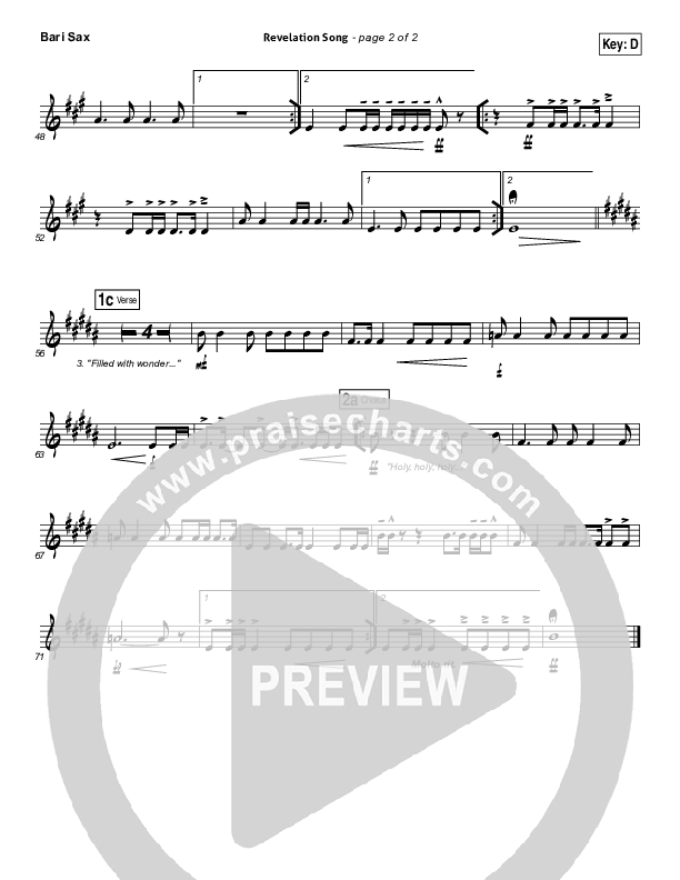 Revelation Song (Live) Bari Sax (Kari Jobe / Passion)