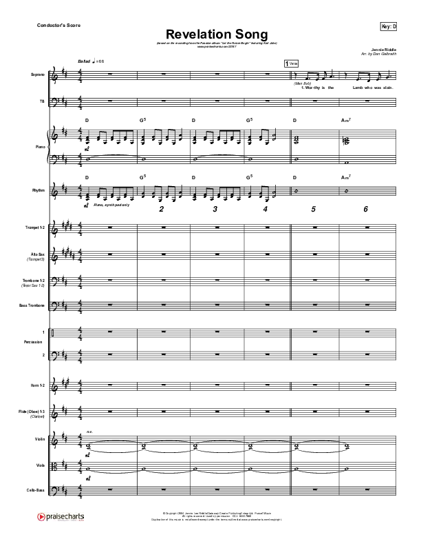 Revelation Song (Live) Conductor's Score (Kari Jobe / Passion)