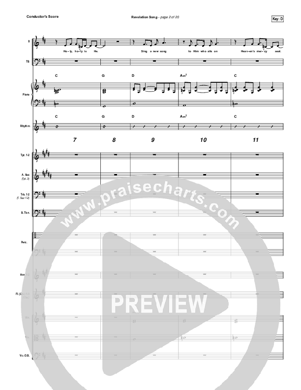 Revelation Song (Live) Conductor's Score (Kari Jobe / Passion)