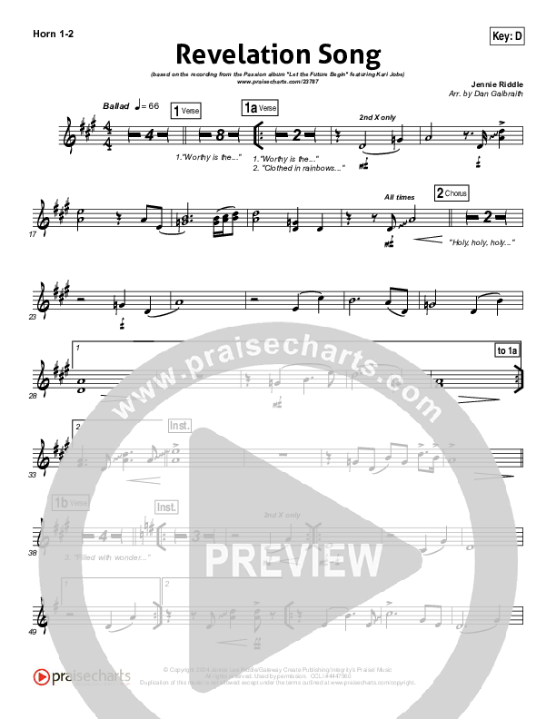 Revelation Song (Live) Brass Pack (Kari Jobe / Passion)