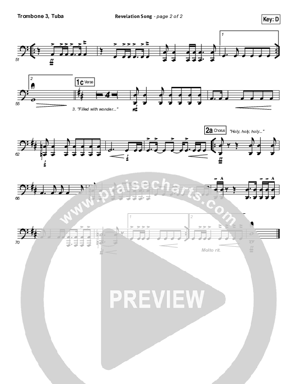 Revelation Song (Live) Trombone 3/Tuba (Kari Jobe / Passion)