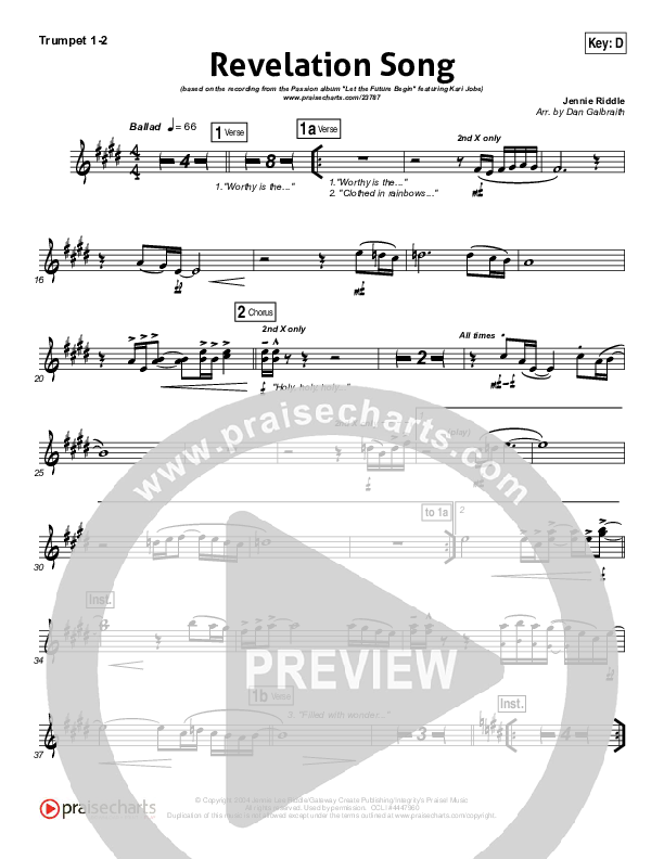 Revelation Song (Live) Sheet Music PDF (Kari Jobe / Passion