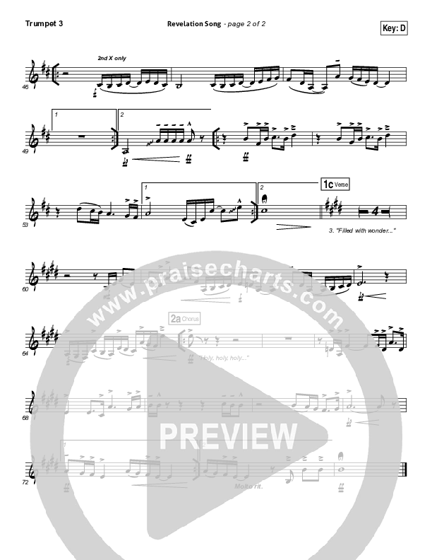 Revelation Song (Live) Trumpet 3 (Kari Jobe / Passion)