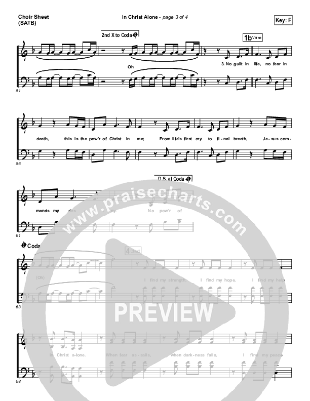 In Christ Alone Choir Sheet (SATB) (Kristian Stanfill / Passion)