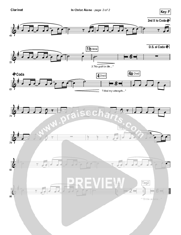 In Christ Alone Clarinet (Kristian Stanfill / Passion)