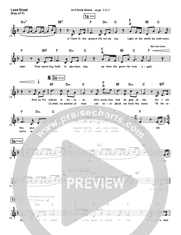 In Christ Alone Lead Sheet (Melody) (Kristian Stanfill / Passion)