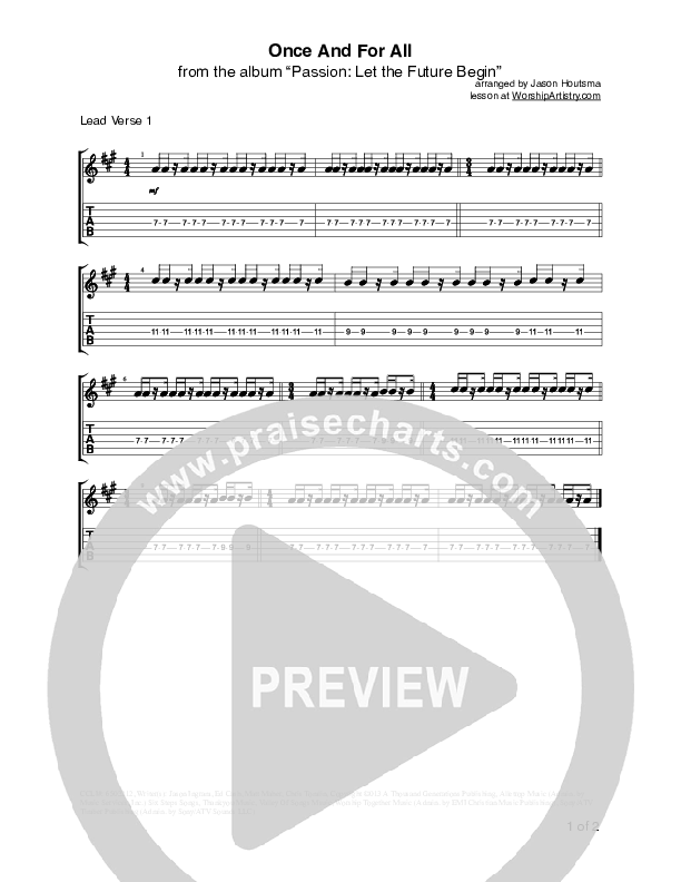 Once And For All Guitar TAB/Riffs (Chris Tomlin / Passion)